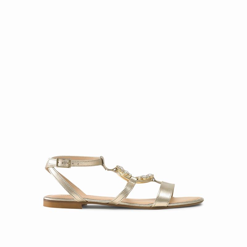 Russell & Bromley Empress Jewel Trim Sandals Womens Metallic [XSB6150DV]